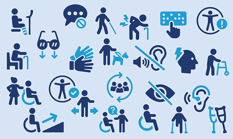 accessibility icons on a background