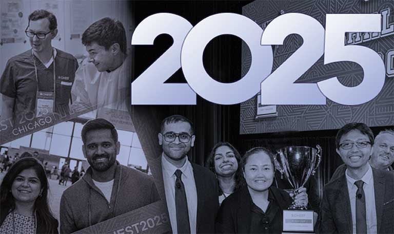 Collage of clinicians representing the CHEST Annual Report 2025