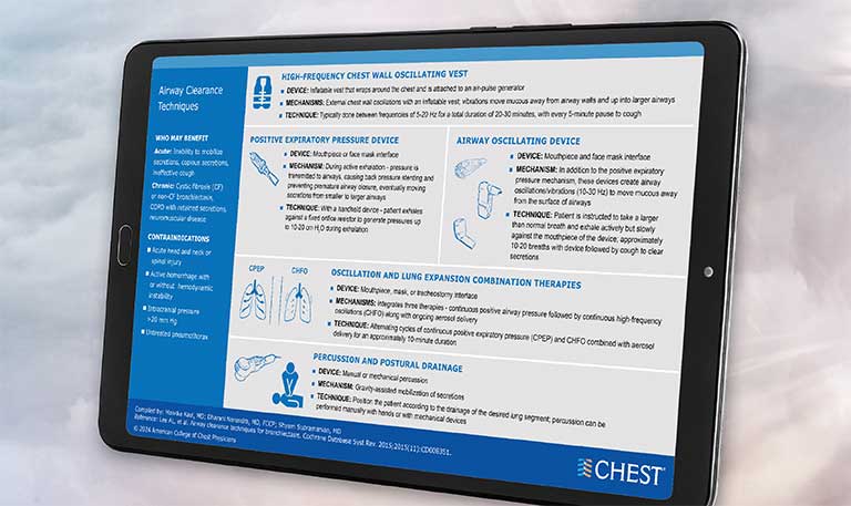 Screenshot of infographic on airway clearance techniques