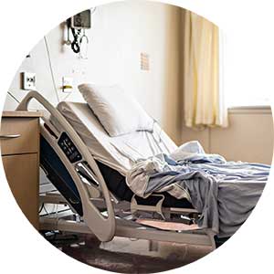 An empty hospital bed