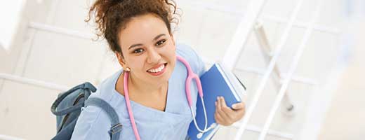 a medical student with books