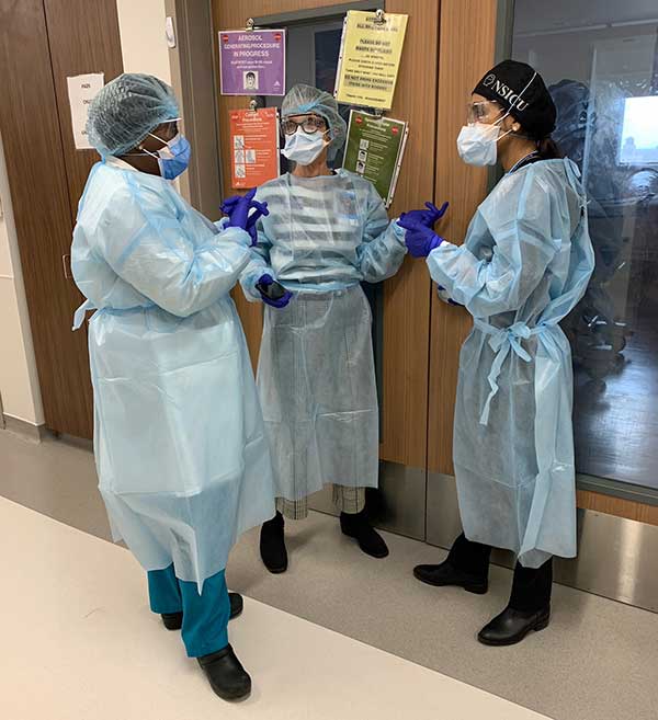 Unit team members Elka Riley, Maggie Keogh, and Neha Dangayach 