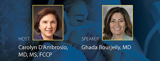 Headshots of Carolyn D'Ambrosio, MD, MS, FCCP and Ghada Bourjeily, MD