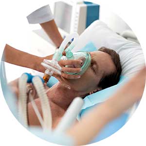 Patient using a CPAP machine