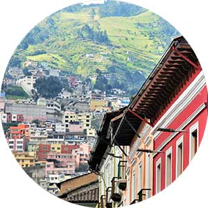 Houses in Quito, Ecuador, which is 2,850 m above sea level