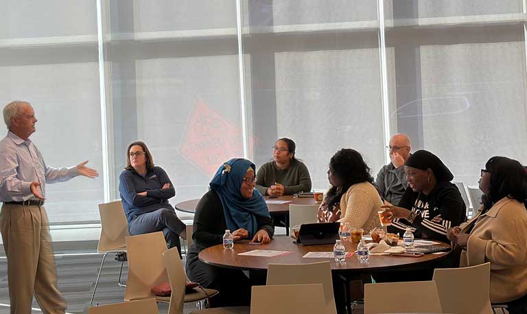 CHEST Board Member, Michael Nelson, MD, FCCP, provides asthma education.