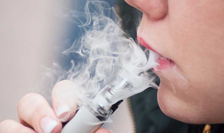 smoke rising from an e-cigarette