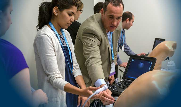 People participate in hands-on simulation