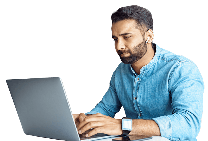 a person studying on a laptop